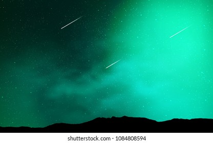 Light Green vector cover with astronomical stars. Shining illustration with sky stars on abstract template. Pattern for futuristic ad, booklets.