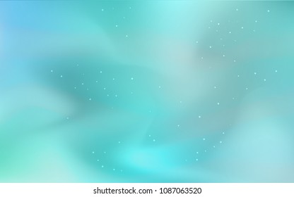 Light Green vector cover with astronomical stars. Space stars on blurred abstract background with gradient. Smart design for your business advert.