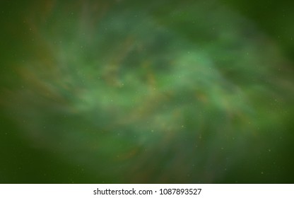 Light Green vector cover with astronomical stars. Space stars on blurred abstract background with gradient. Smart design for your business advert.