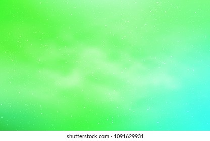 Light Green vector cover with astronomical stars. Shining colored illustration with bright astronomical stars. Pattern for astrology websites.
