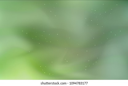 Light Green vector cover with astronomical stars. Space stars on blurred abstract background with gradient. Pattern for futuristic ad, booklets.
