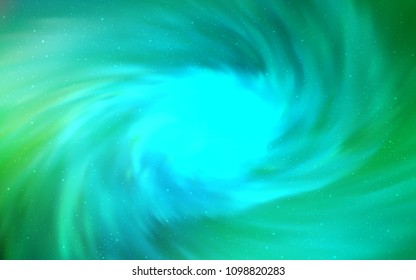 Light Green vector cover with astronomical stars. Blurred decorative design in simple style with galaxy stars. Smart design for your business advert.