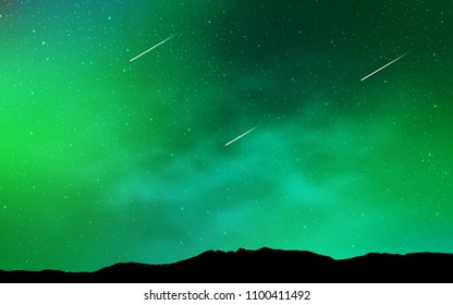 Light Green vector cover with astronomical stars. Modern abstract illustration with Big Dipper stars. Pattern for astronomy websites.