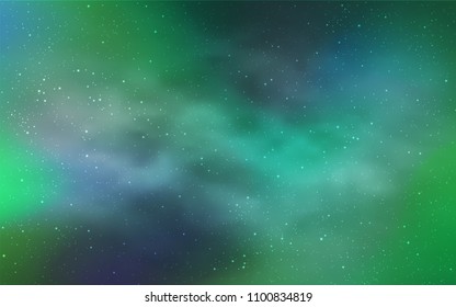 Light Green vector cover with astronomical stars. Modern abstract illustration with Big Dipper stars. Template for cosmic backgrounds.
