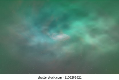 Light Green vector cover with astronomical stars. Blurred decorative design in simple style with galaxy stars. Best design for your ad, poster, banner.