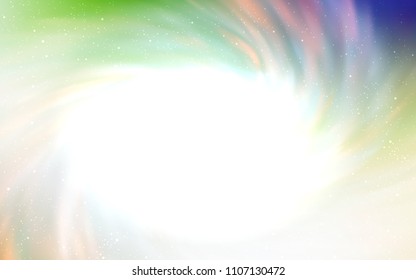 Light Green vector cover with astronomical stars. Glitter abstract illustration with colorful cosmic stars. Pattern for futuristic ad, booklets.