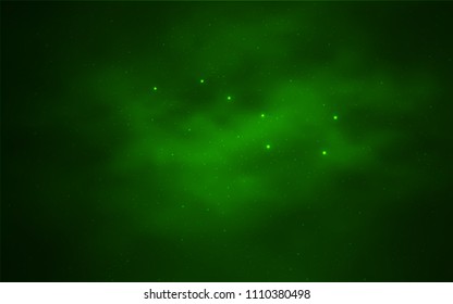 Light Green vector cover with astronomical stars. Space stars on blurred abstract background with gradient. Template for cosmic backgrounds.