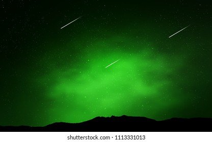 Light Green vector cover with astronomical stars. Space stars on blurred abstract background with gradient. Pattern for astronomy websites.
