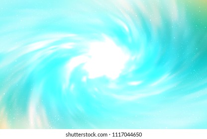 Light Green vector cover with astronomical stars. Space stars on blurred abstract background with gradient. Template for cosmic backgrounds.