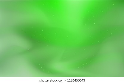 Light Green vector cover with astronomical stars. Shining illustration with sky stars on abstract template. Best design for your ad, poster, banner.