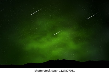 Light Green vector cover with astronomical stars. Blurred decorative design in simple style with galaxy stars. Template for cosmic backgrounds.