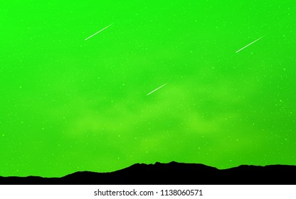 Light Green vector cover with astronomical stars. Shining colored illustration with bright astronomical stars. Best design for your ad, poster, banner.