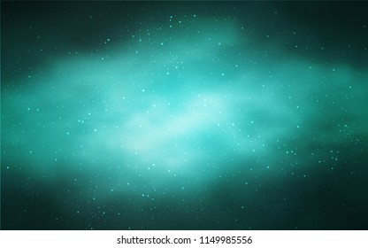 Light Green vector cover with astronomical stars. Blurred decorative design in simple style with galaxy stars. Pattern for astrology websites.