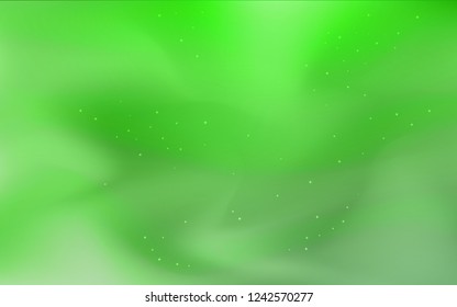Light Green vector cover with astronomical stars. Shining illustration with sky stars on abstract template. Pattern for astrology websites.