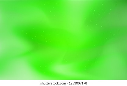 Light Green vector cover with astronomical stars. Shining colored illustration with bright astronomical stars. Smart design for your business advert.