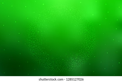 Light Green vector cover with astronomical stars. Shining illustration with sky stars on abstract template. Pattern for futuristic ad, booklets.