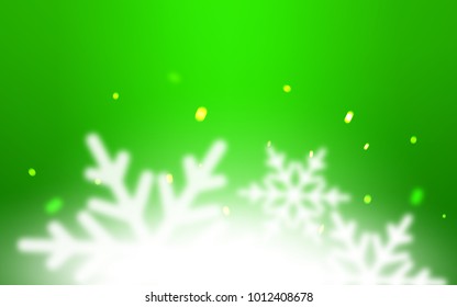 Light Green vector cover with beautiful snowflakes. Modern geometrical abstract illustration with crystals of ice. The pattern can be used for new year ad, booklets.