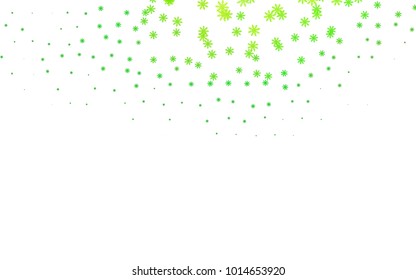 Light Green vector cover with beautiful snowflakes. Shining colored illustration with snow in christmas style. The pattern can be used for new year ad, booklets.