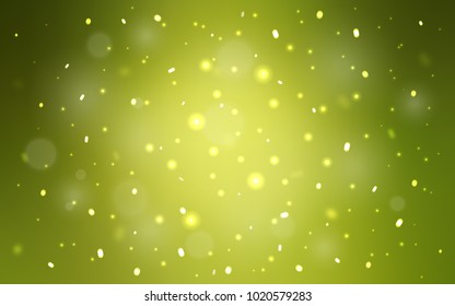 Light Green vector cover with beautiful snowflakes. Decorative shining illustration with snow on abstract template. The pattern can be used for new year leaflets.