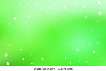 Light Green vector cover with beautiful snowflakes. Glitter abstract illustration with crystals of ice. The pattern can be used for new year leaflets.