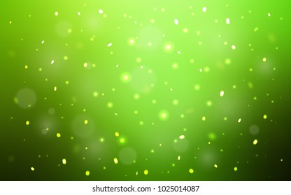 Light Green vector cover with beautiful snowflakes. Snow on blurred abstract background with gradient. The template can be used as a new year background.