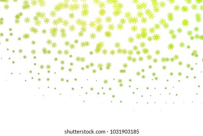 Light Green vector cover with beautiful snowflakes. Modern geometrical abstract illustration with crystals of ice. The pattern can be used for new year ad, booklets.
