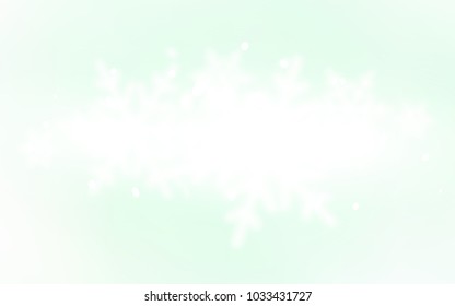 Light Green vector cover with beautiful snowflakes. Glitter abstract illustration with crystals of ice. The pattern can be used for new year leaflets.