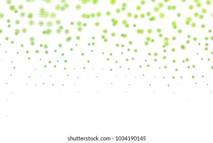 Light Green vector cover with beautiful snowflakes. Shining colored illustration with snow in christmas style. The template can be used as a new year background.