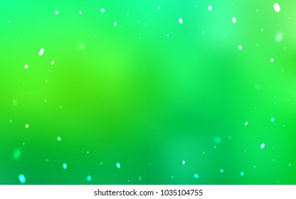 Light Green vector cover with beautiful snowflakes. Snow on blurred abstract background with gradient. The template can be used as a new year background.