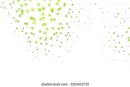 Light Green vector cover with beautiful snowflakes. Glitter abstract illustration with crystals of ice. The pattern can be used for new year leaflets.