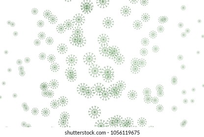 Light Green vector cover with beautiful snowflakes. Decorative shining illustration with snow on abstract template. The pattern can be used for year new  websites.