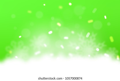 Light Green vector cover with beautiful snowflakes. Modern geometrical abstract illustration with crystals of ice. New year design for your business advert.