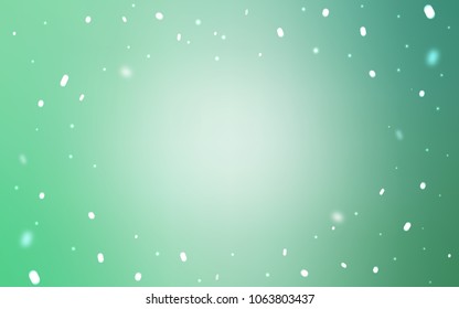 Light Green vector cover with beautiful snowflakes. Snow on blurred abstract background with gradient. The pattern can be used for year new  websites.