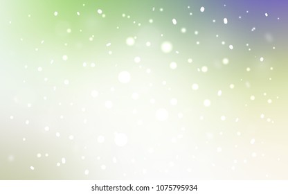 Light Green vector cover with beautiful snowflakes. Snow on blurred abstract background with gradient. The pattern can be used for new year ad, booklets.