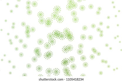 Light Green vector cover with beautiful snowflakes. Glitter abstract illustration with crystals of ice. The template can be used as a new year background.