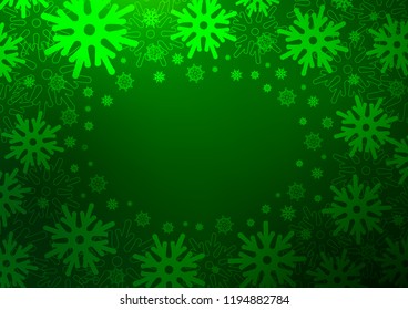 Light Green vector cover with beautiful snowflakes. Modern geometrical abstract illustration with crystals of ice. The pattern can be used for year new  websites.