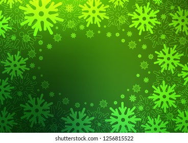 Light Green vector cover with beautiful snowflakes. Modern geometrical abstract illustration with crystals of ice. The pattern can be used for new year leaflets.