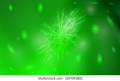 Light Green vector cover with beautiful snowflakes. Glitter abstract illustration with crystals of ice. The template can be used as a new year background.