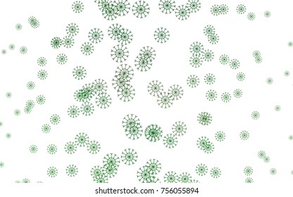 Light Green vector cover with beautiful snowflakes. Shining colored illustration with snow in christmas style. The pattern can be used for year new  websites.