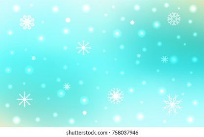 Light Green vector cover with beautiful snowflakes. Modern geometrical abstract illustration with crystals of ice. The pattern can be used for year new  websites.