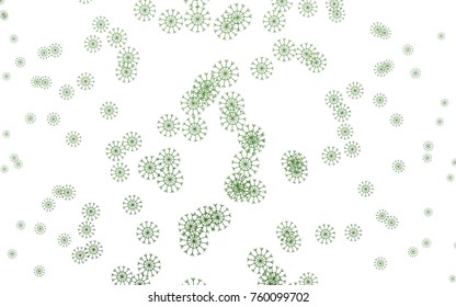 Light Green vector cover with beautiful snowflakes. Shining colored illustration with snow in christmas style. New year design for your business advert.
