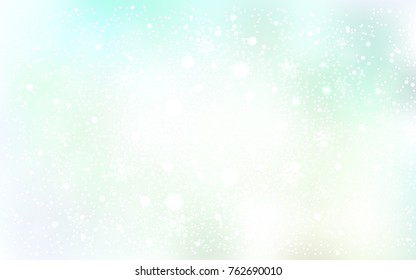 Light Green vector cover with beautiful snowflakes. Modern geometrical abstract illustration with crystals of ice. New year design for your ad, poster, banner.