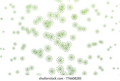 Light Green vector cover with beautiful snowflakes. Snow on blurred abstract background with gradient. New year design for your business advert.
