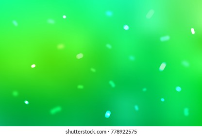 Light Green vector cover with beautiful snowflakes. Decorative shining illustration with snow on abstract template. The pattern can be used for year new  websites.