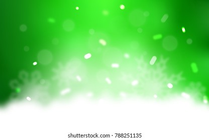 Light Green vector cover with beautiful snowflakes. Modern geometrical abstract illustration with crystals of ice. New year design for your business advert.