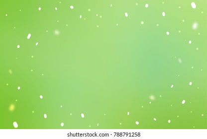 Light Green vector cover with beautiful snowflakes. Decorative shining illustration with snow on abstract template. The pattern can be used for year new  websites.