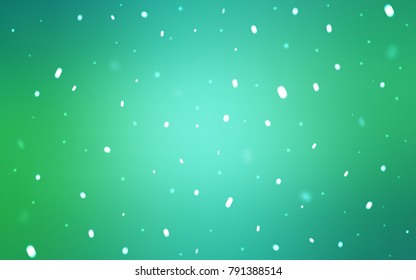 Light Green vector cover with beautiful snowflakes. Shining colored illustration with snow in christmas style. The pattern can be used for new year leaflets.