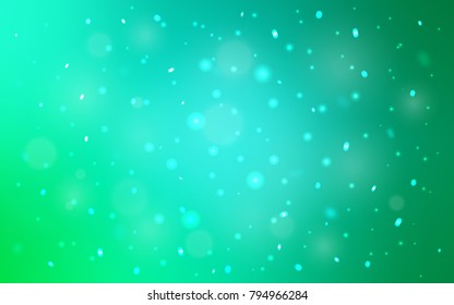Light Green vector cover with beautiful snowflakes. Modern geometrical abstract illustration with crystals of ice. The pattern can be used for year new  websites.