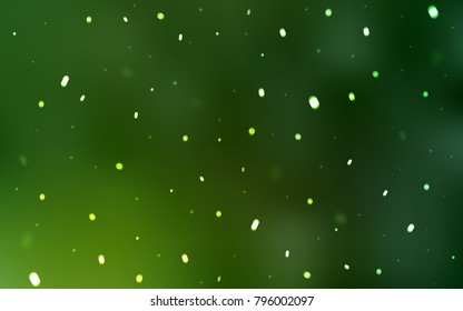 Light Green vector cover with beautiful snowflakes. Shining colored illustration with snow in christmas style. The pattern can be used for new year ad, booklets.