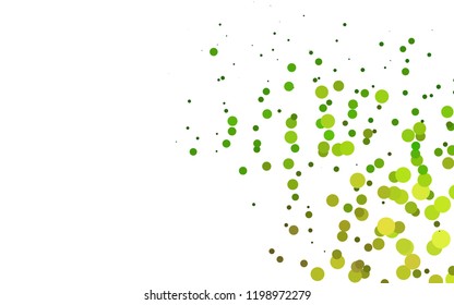 Light Green vector cover with circles. Blurred bubbles on abstract backdrop with colorful gradient. Pattern for ads, leaflets.